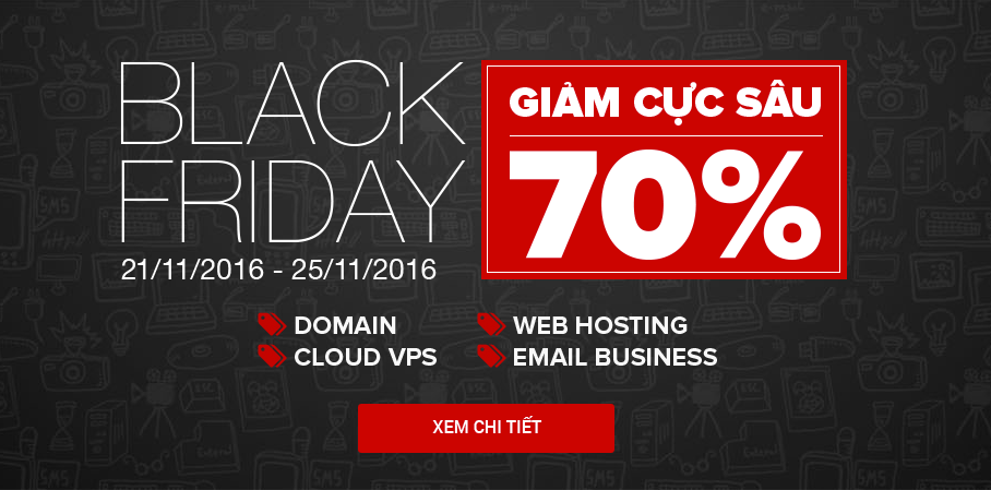 HOSTVN giảm giá hosting lên đến 70% trong dịp Black Friday 2016