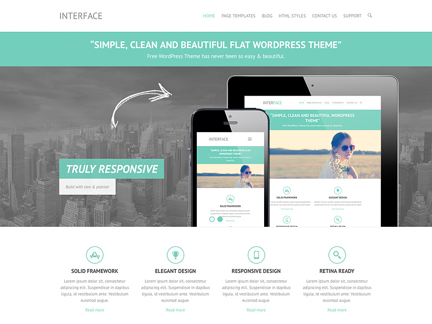 Interface giao diện responsive cho WordPress