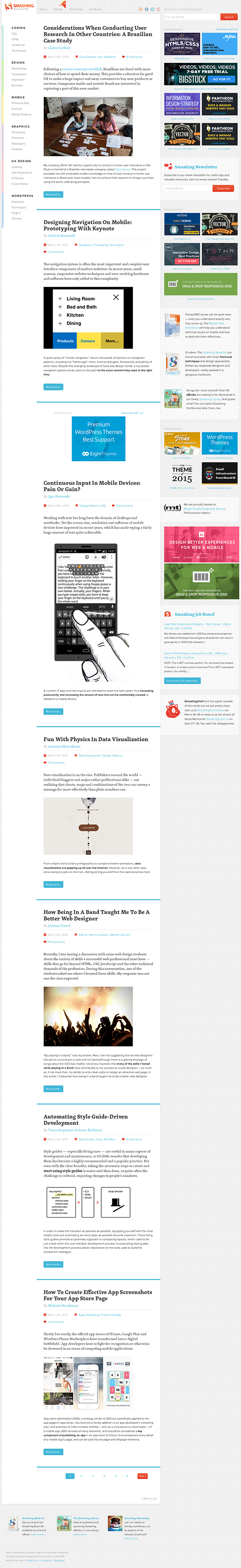 Phiên bản 2015 của Smashing Magazine