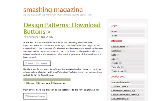 Phiên bản cũ của Smashing Magazine