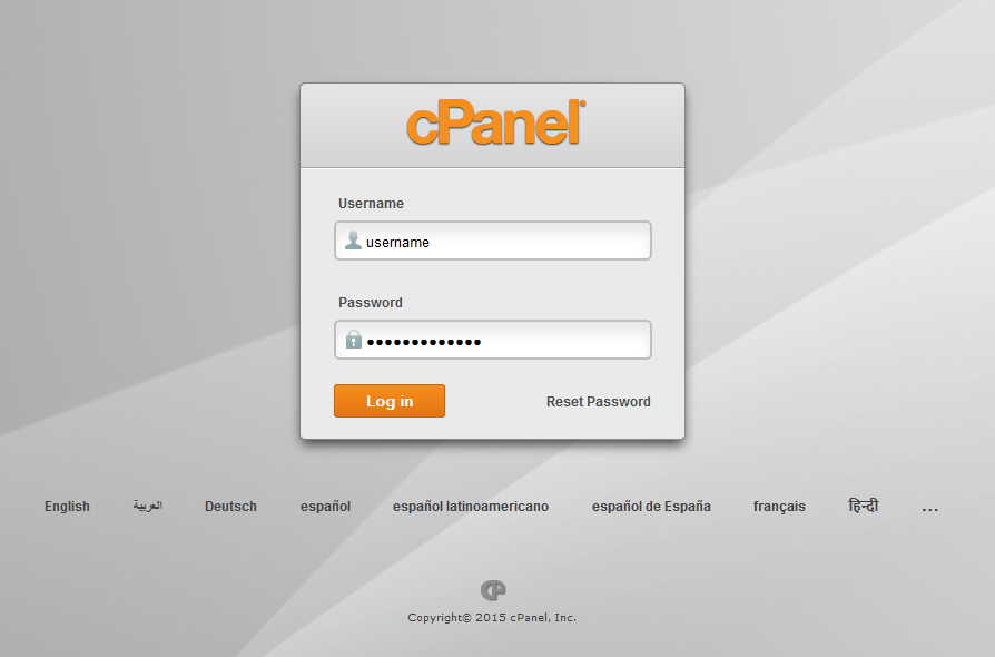 Đăng nhập bảng điều khiển cPanel