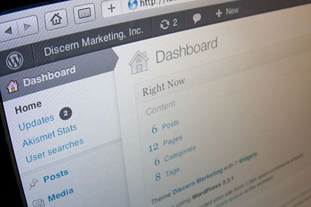 WordPress dashboard