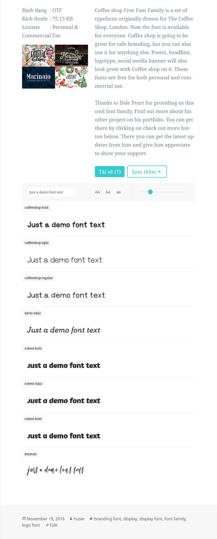 Plugin font demo