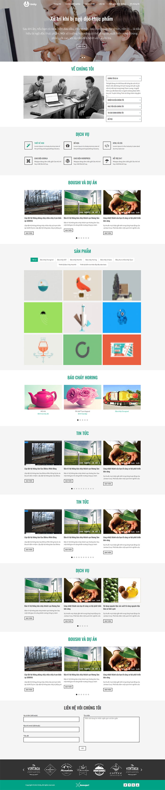 Giao diện trang web bán hàng Boushi