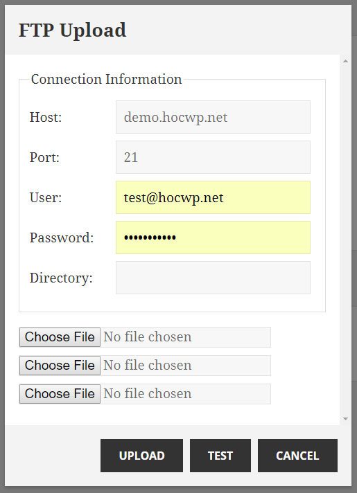 Plugin FTP Upload nhiều file cùng lúc có sử dụng progressbar