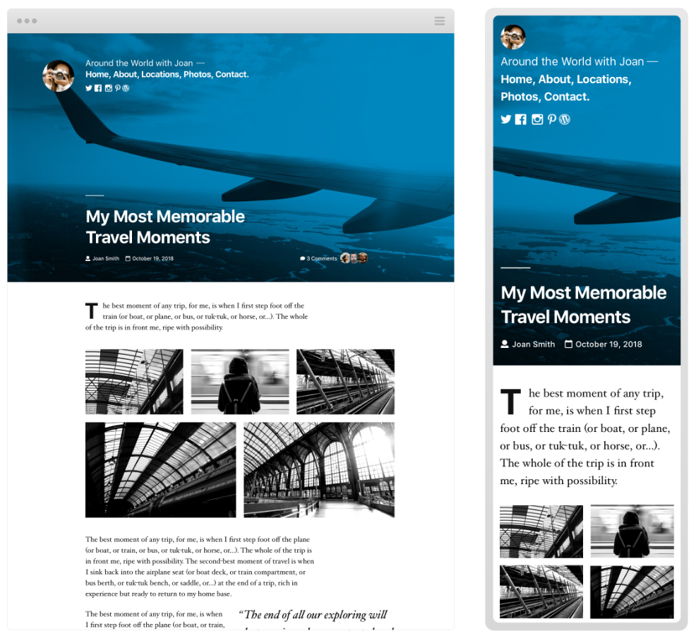 Twenty Nineteen WordPress theme 2019
